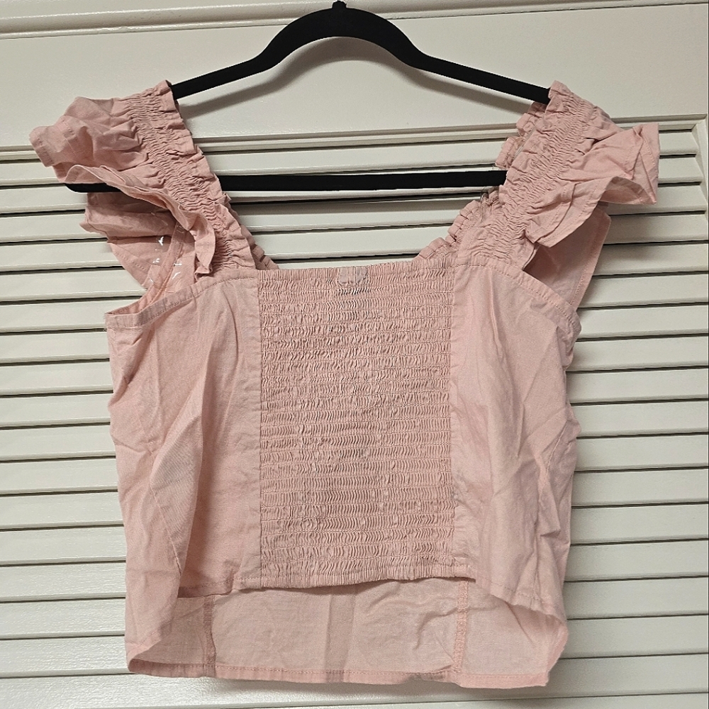 Wild Fable - Pink Ruffle Off-Shoulder Crop Top - Picture 2 of 4